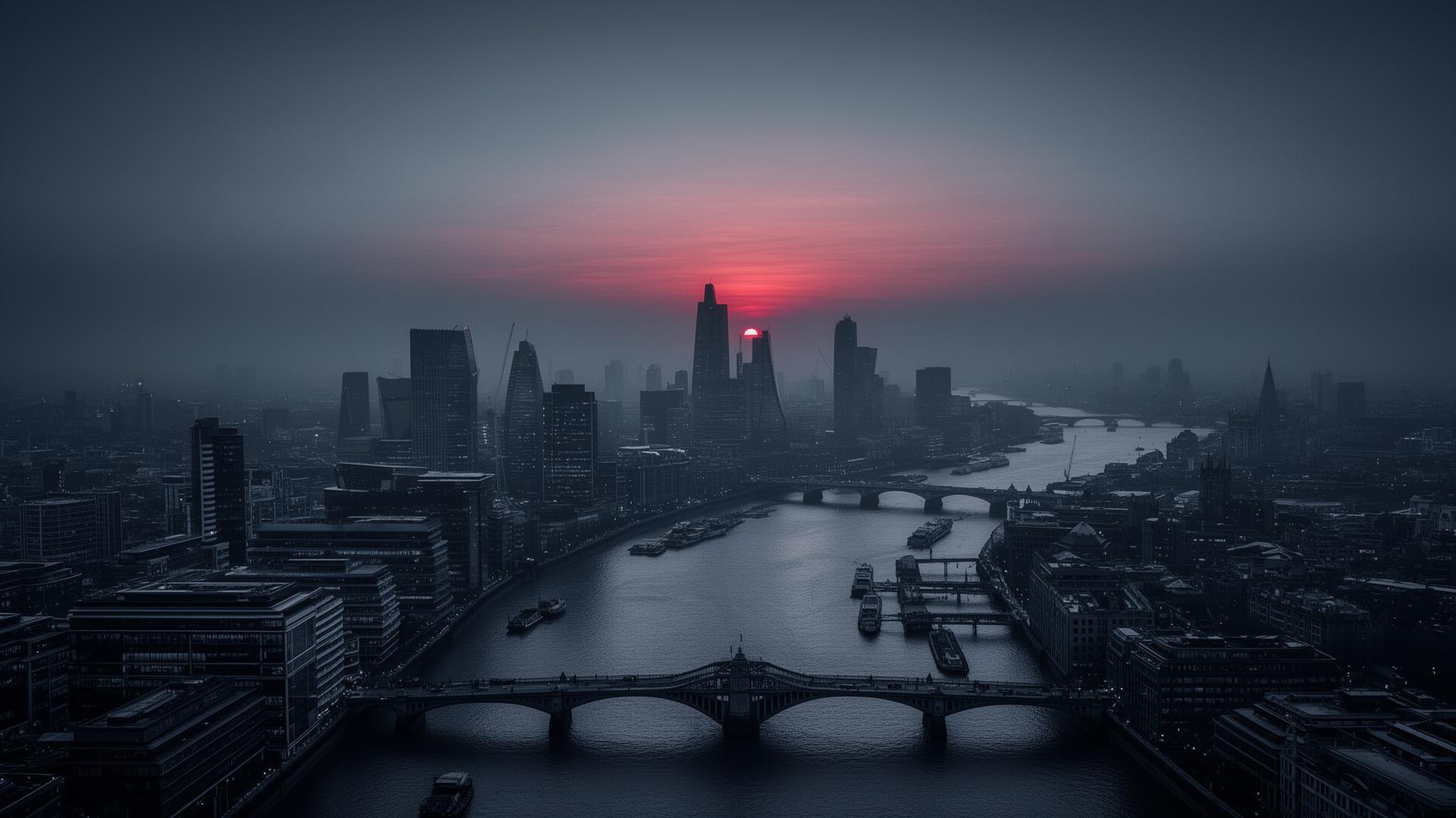 London skyline at twilight